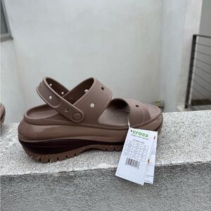 CROCS Taupe Platform Sandals